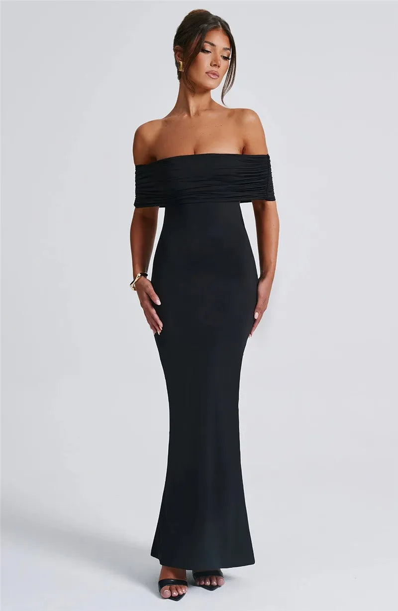 Sexy Strapless Backless Maxi Dress