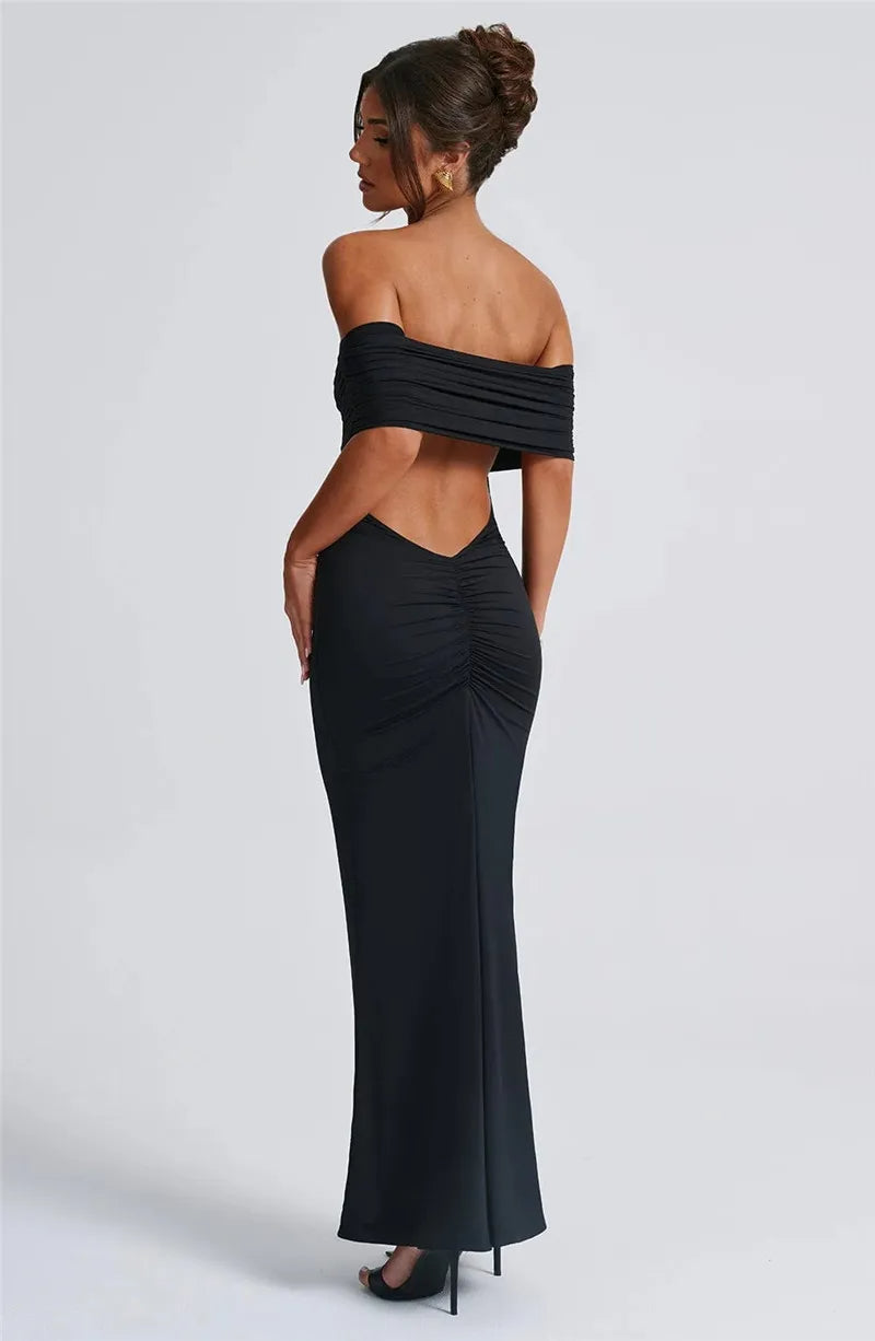 Sexy Strapless Backless Maxi Dress