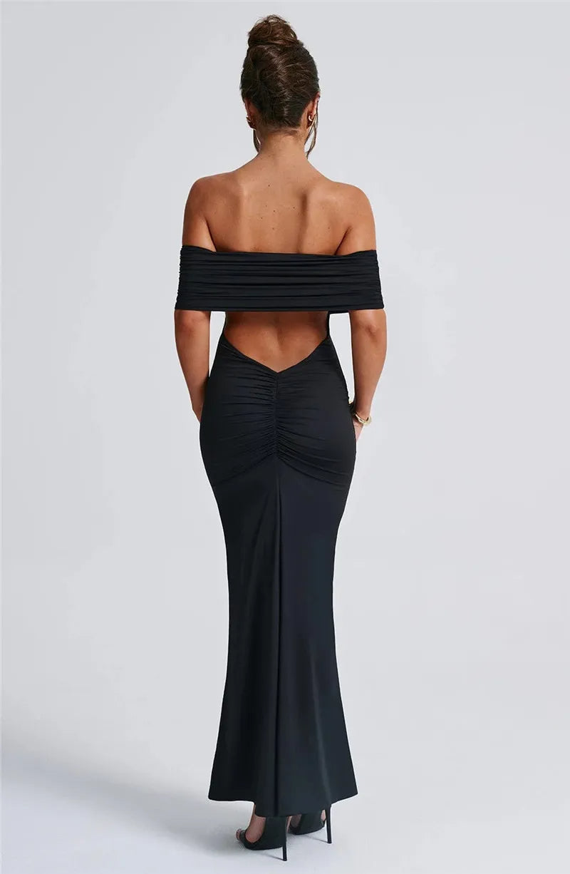 Sexy Strapless Backless Maxi Dress