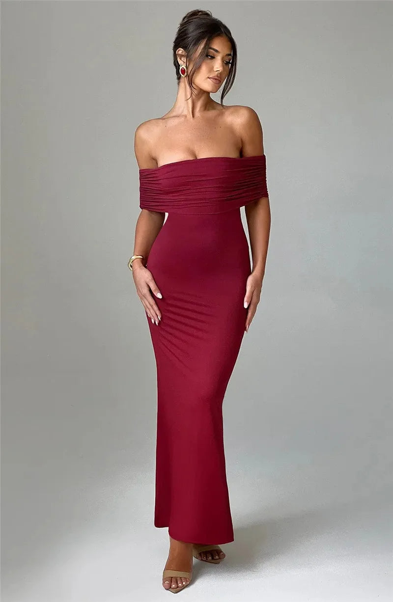 Sexy Strapless Backless Maxi Dress