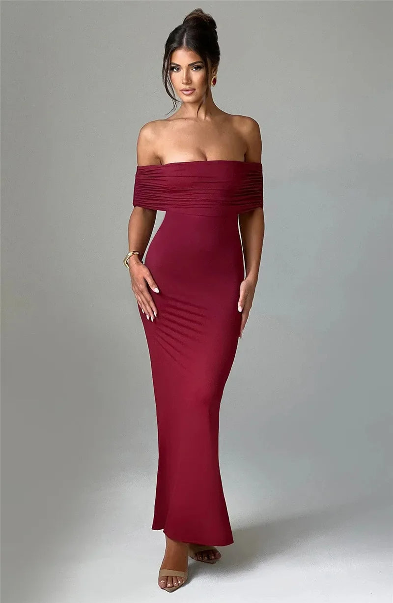 Sexy Strapless Backless Maxi Dress