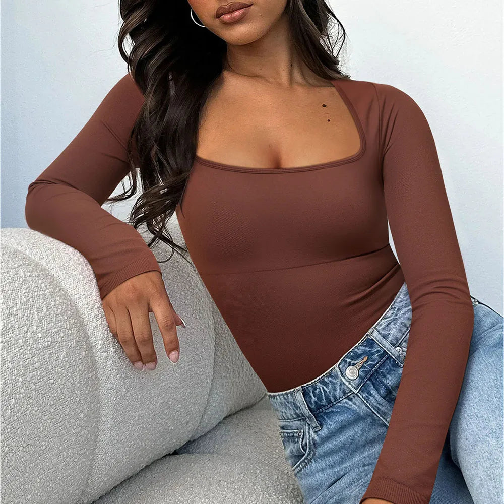 Casual Long Sleeve Bodysuit