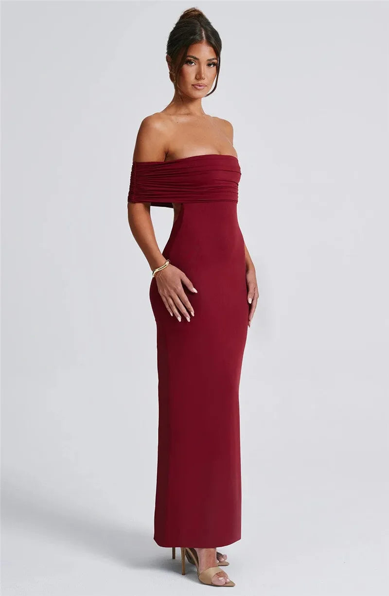 Sexy Strapless Backless Maxi Dress