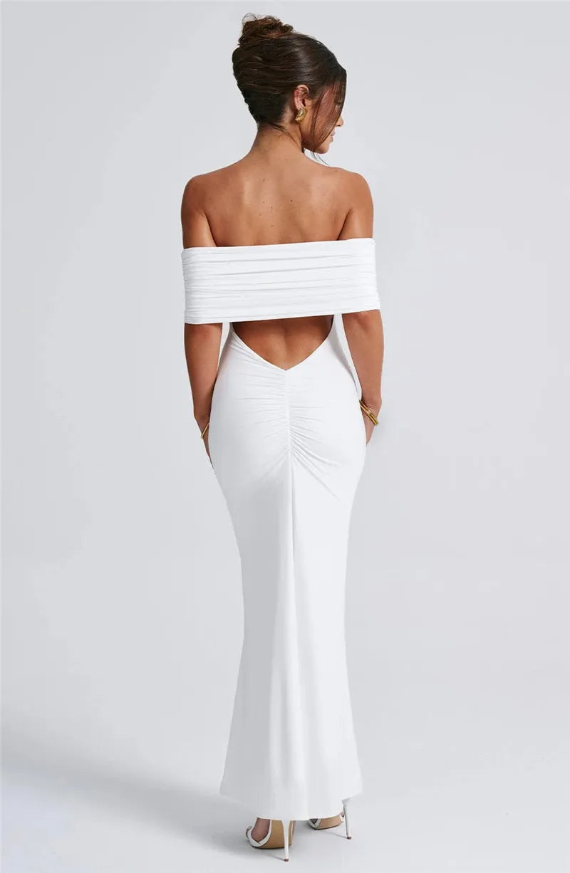 Sexy Strapless Backless Maxi Dress