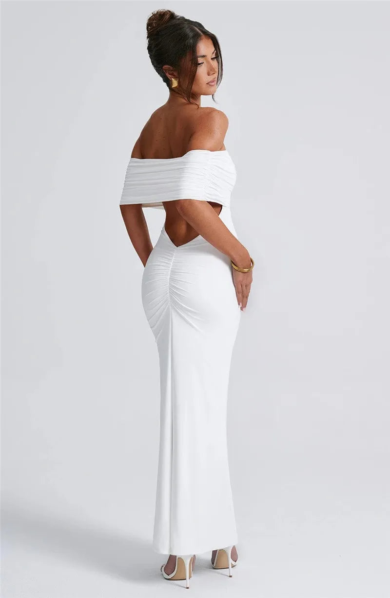 Sexy Strapless Backless Maxi Dress