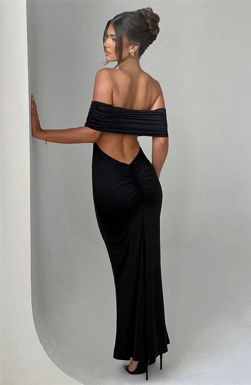 Sexy Strapless Backless Maxi Dress